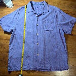 Tommy Bahama 100% Silk Men’s XL Purple Lavender Button-Down Shirt tropical